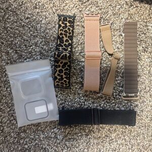 Leopard, Pink, and Black Smartwatch Bands